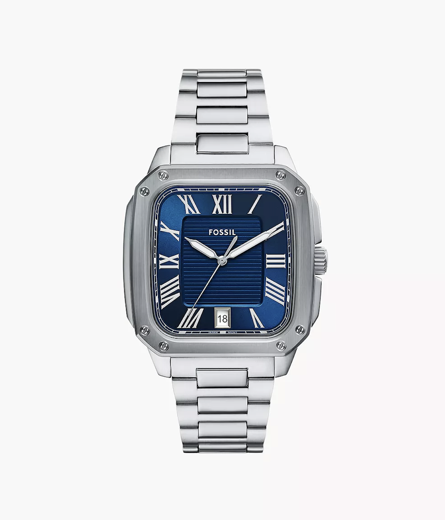 RELOJ FOSSIL CROSBY CAB.FS6121 PLAT. FONDO AZUL
