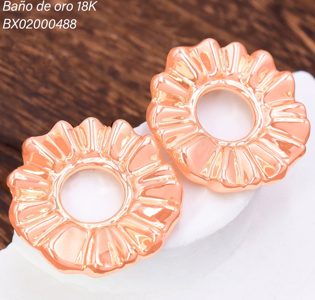 ARETES BAÑO DE ORO 18K. XUPING CIRCULO C/PLIEGOS