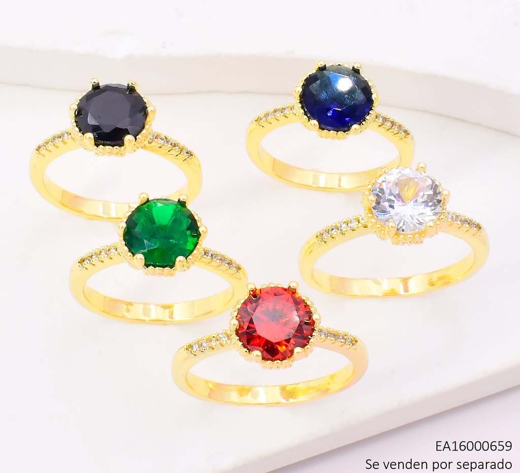 ANILLO ZIRC. RD. COLORES SURT. RE487-10 (J26)