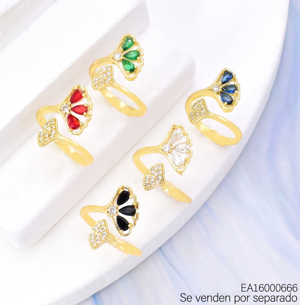 ANILLO COLA DE SIRENA ZIRC. CLORES SURT. RE494-433 (J26)