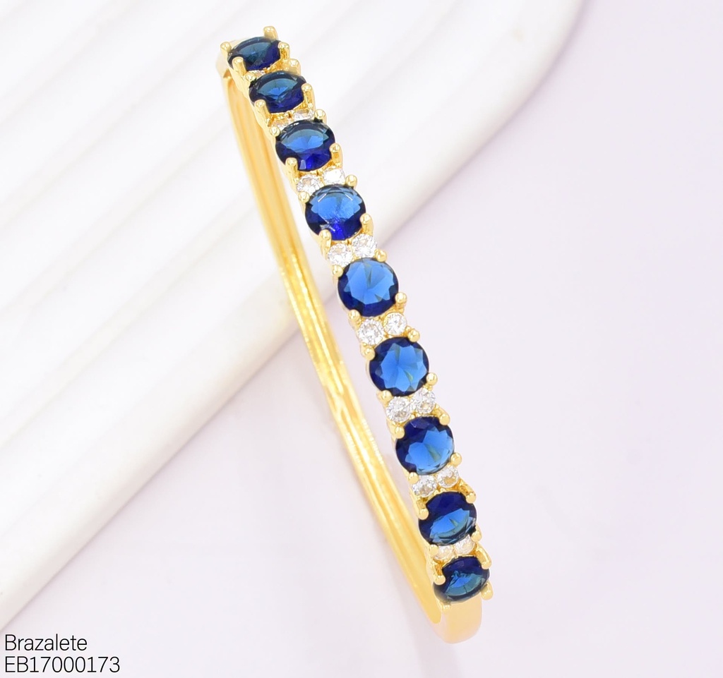 BRAZALETE ZIRC. RD AZUL BE1157-9 (J26)