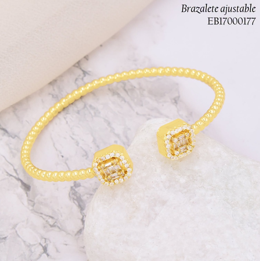 BRAZALETE PELOTITAS CUADRO ZIRC. BE1163-9 (J26)