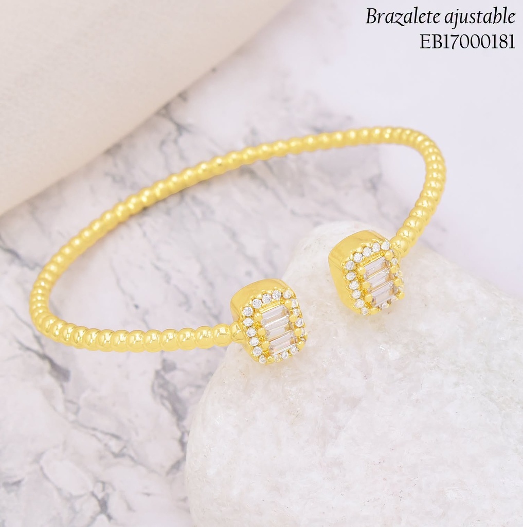BRAZALETE PELOTITAS / RECT. ZIRC CRISTAL CENTRO BE1167-9 (J26)