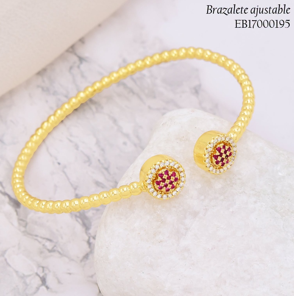 BRAZALETE PELOTITAS CIRC.ZIRC FUCSIA BE1183-9 (J26)