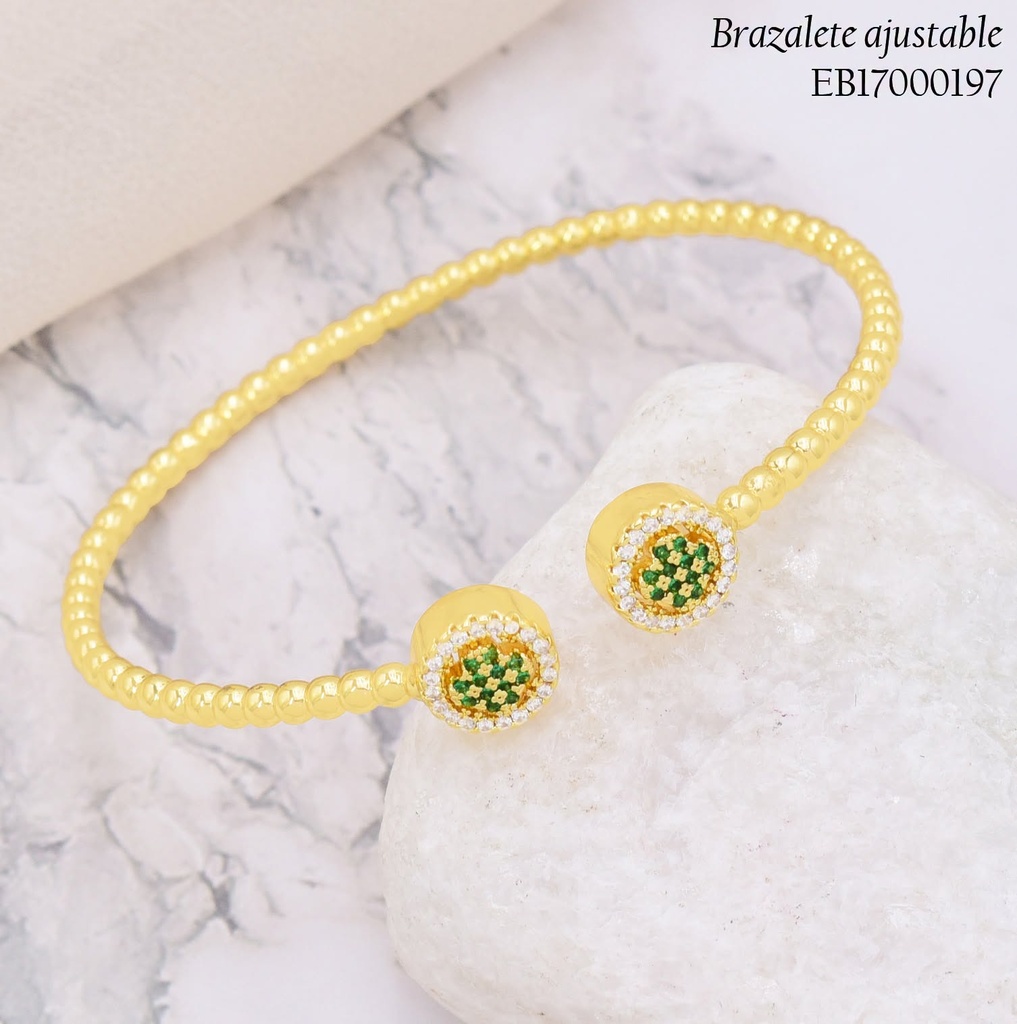BRAZALETE PELOTITAS CIRC.ZIRC VERDE BE1185-9 (J26)