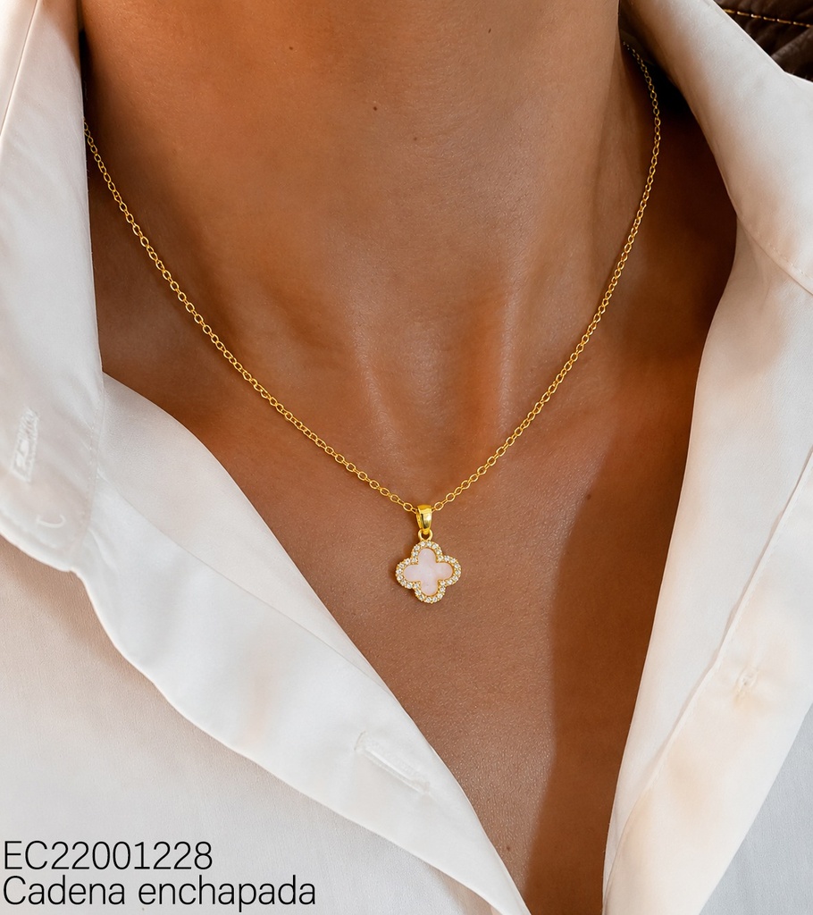 CADENA DIJE VAN CLEEF NACAR BORDE ZIRC. CE570-5 (VC)