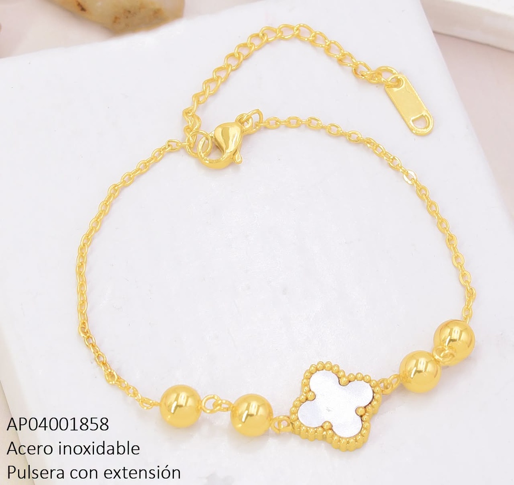 PULSERA VAN CLEEF BLANCO (1) PELOTAS DOR. BA2374-331