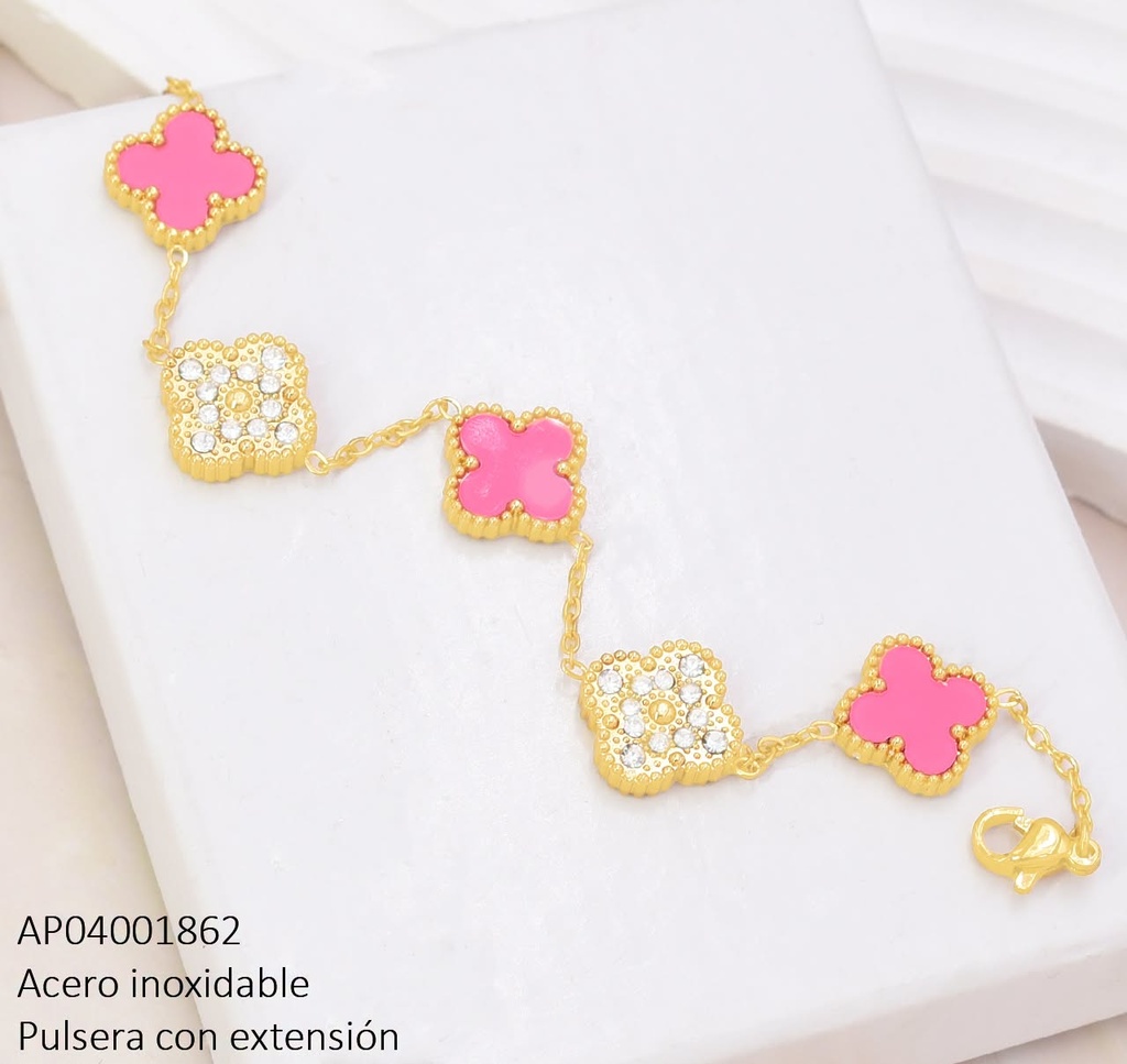 PULSERA VAN CLEEF ROSA (5) LISOS/ ZIRC BA2393-331 (CV)