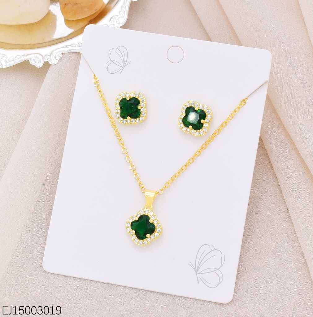 SET VAN CLEEF ZIRC.VERDE BORDE ZIRCONIAS SE1505-9