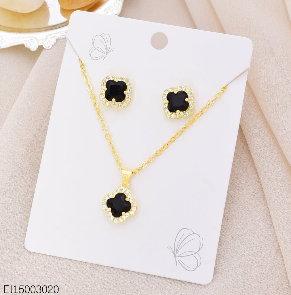 SET VAN CLEEF ZIRC.NEGRO BORDE ZIRCONIAS SE1503-9