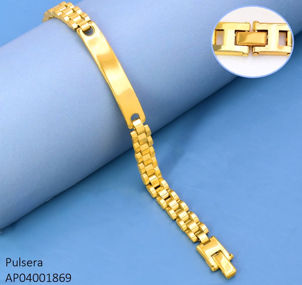 PULSERA ESTILO FAJA RELOJ C/ PLACA LISA CENTRO/DELG/ G3343-946