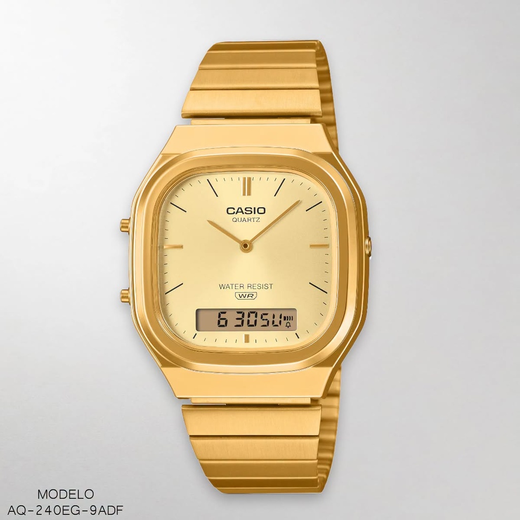 RELOJ CASIO ANA/DIG. CAB. AQ-240EG-9ADF METAL DOR