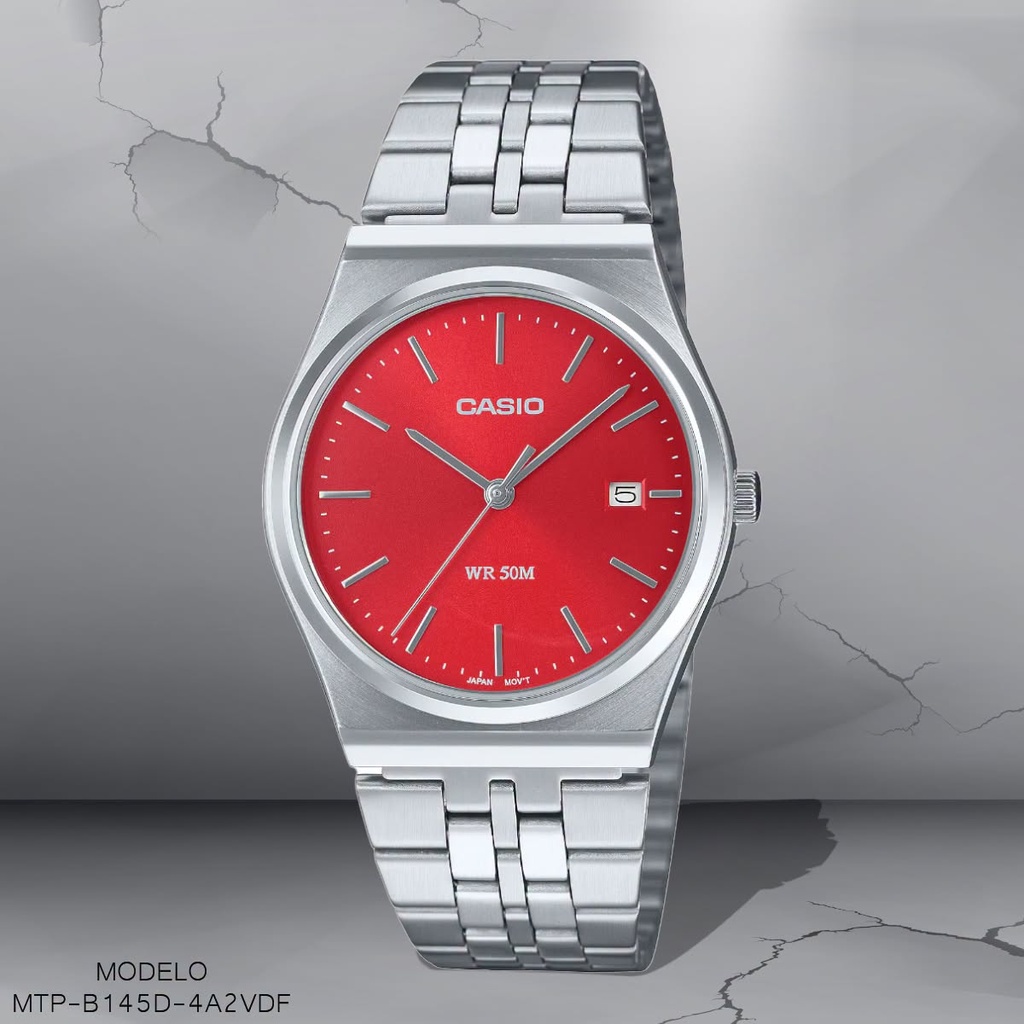 RELOJ CASIO ANALOGO CAB. MTP-B145D-4A2VDF METAL PLAT.