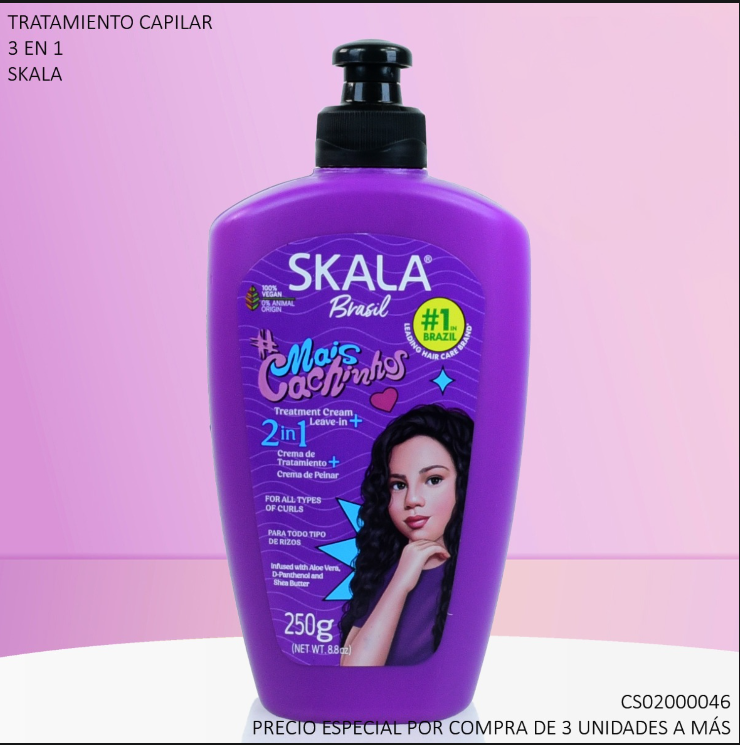 CREMA PARA PEINAR SKALA BRASIL MAIS CACHINHOS 250G