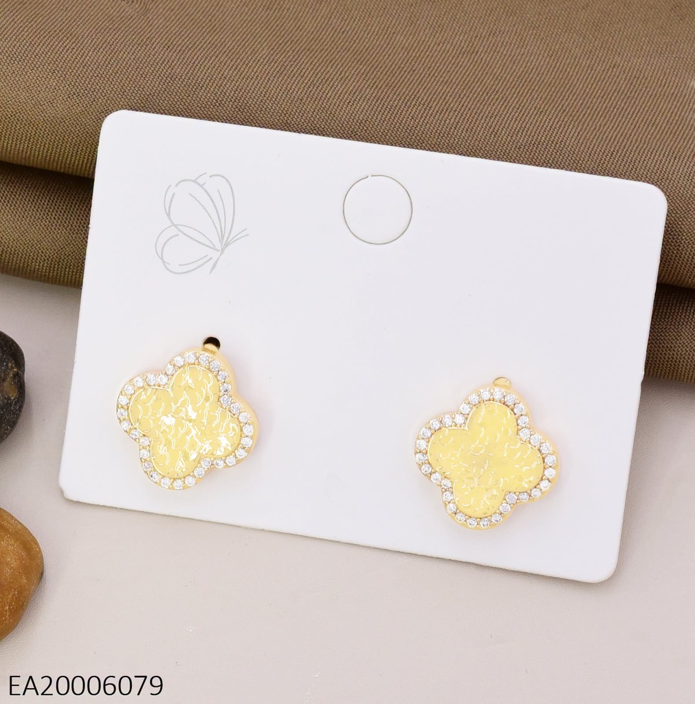 ARETES VAN CLEEF CORRUGADO/ ZIRC DOR/PLAT EE4883-6 (VC)