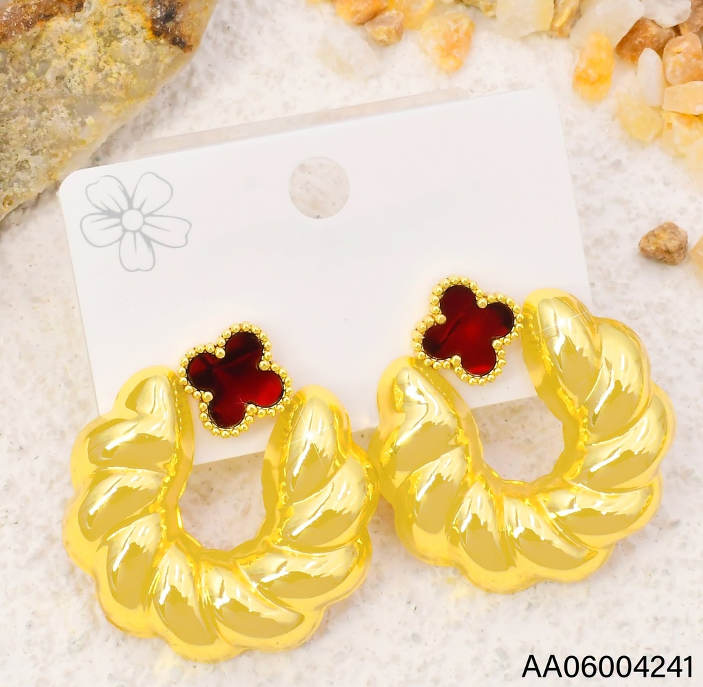 ARETES VAN CLEEF ROJO/ "U" SECCIONADA EA1332-331 (VC)