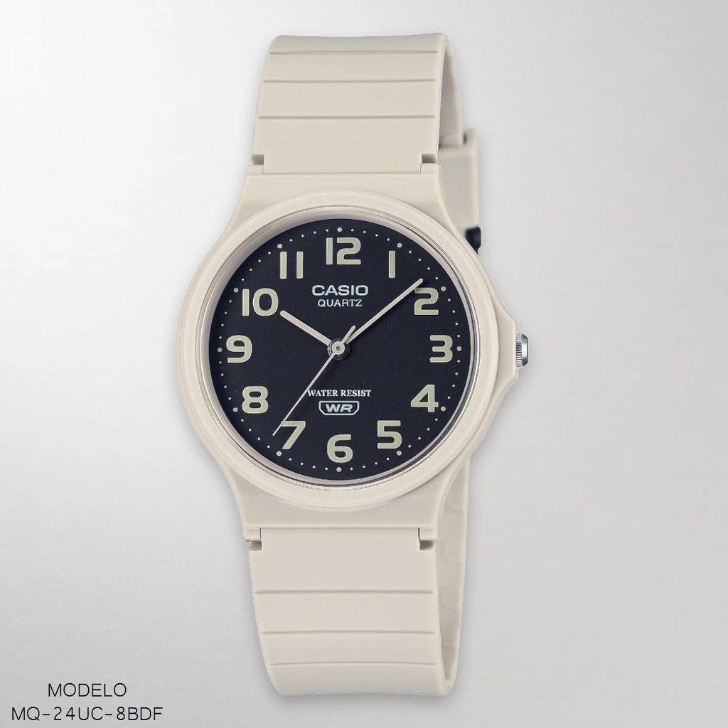 RELOJ CASIO ANALOGO DAM. MQ-24UC-8BDF RESINA BEIG