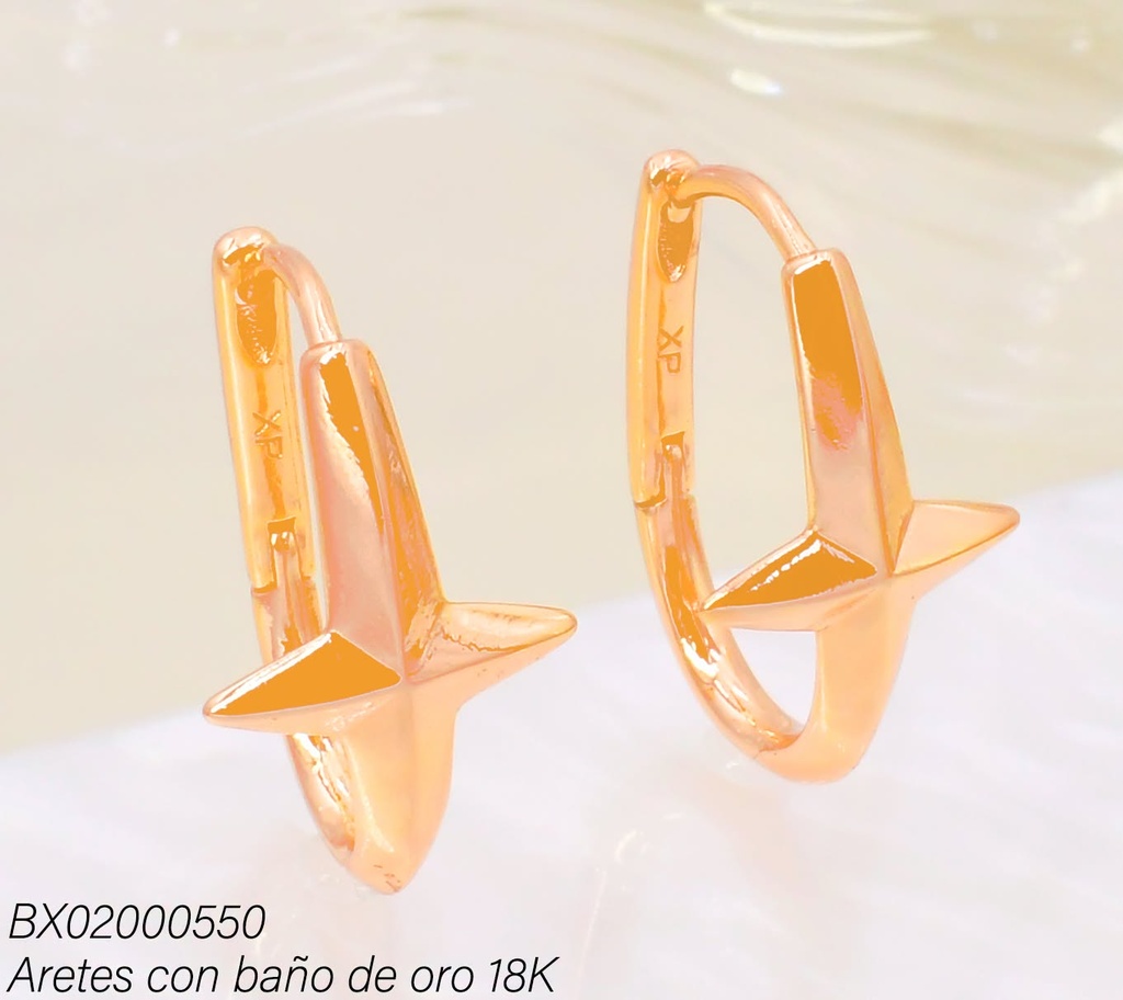 ARETES BAÑO DE ORO 18K XUPING HUGGIES ESTRELLA