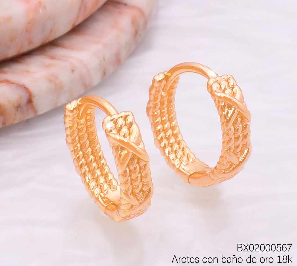ARETES BAÑO DE ORO 18K XUPING HUGGIES X