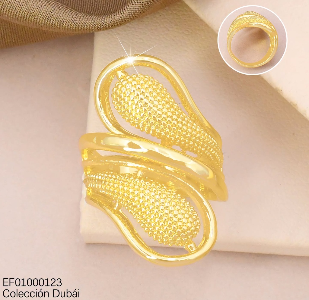 ANILLO DOBLOE CROQUI GOTAS,CENTRO PUNTEADO FD26587