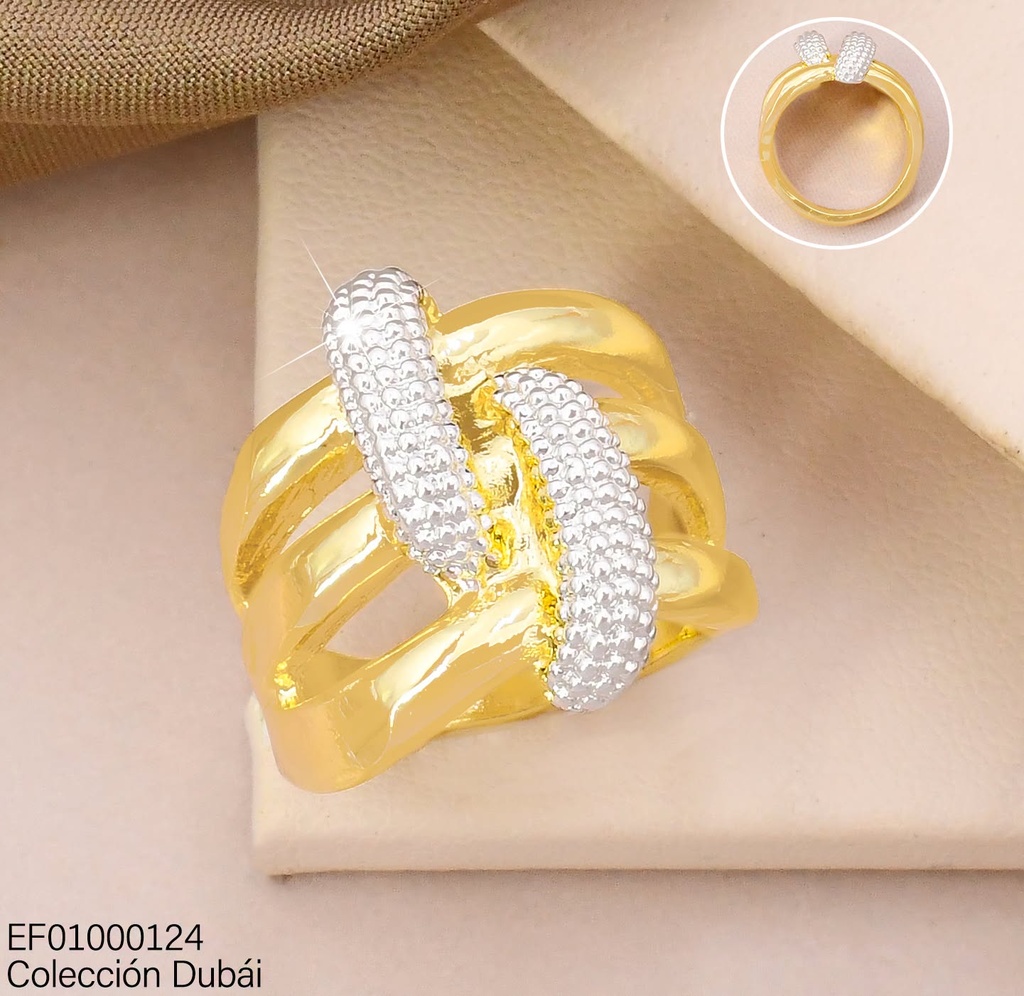 ANILLO 3 LINEAS HORIZ./2 PLAT.VERTICALES FD26595