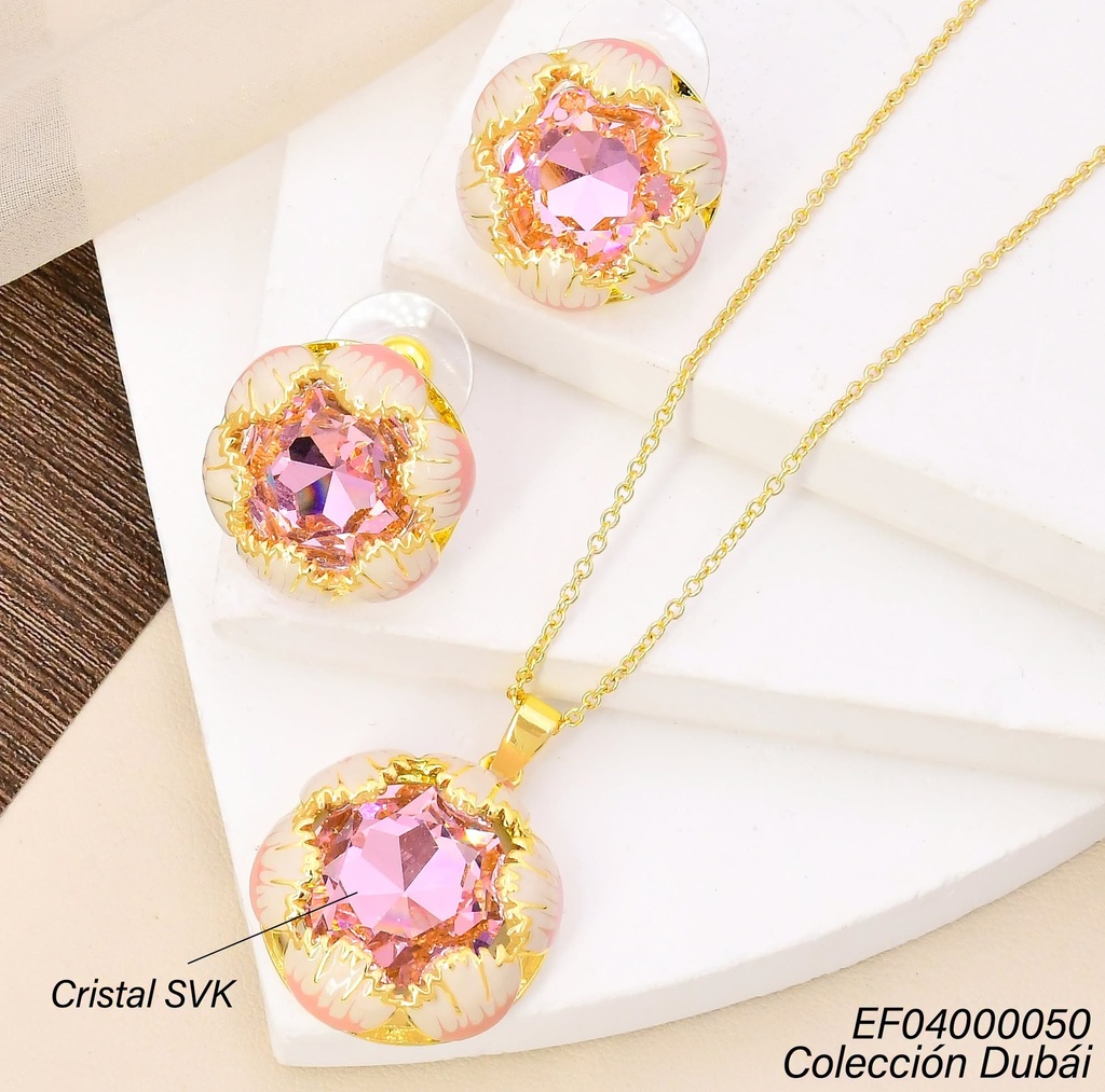 SET RD. ESTRELLA ZIRCONIA ROSADA RD25747