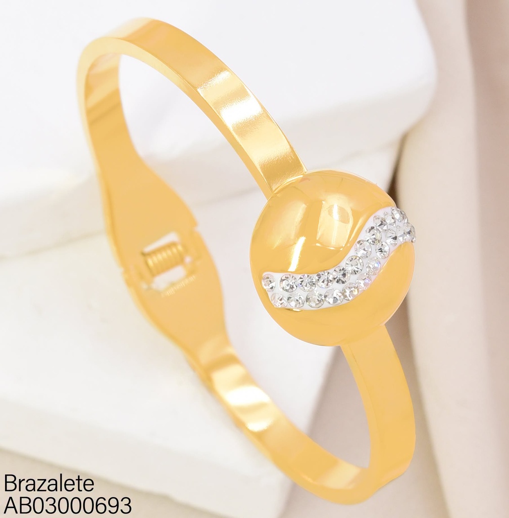 BRAZALETE RD.DOR C/FRANJA ANCHA ZIRCONIAS