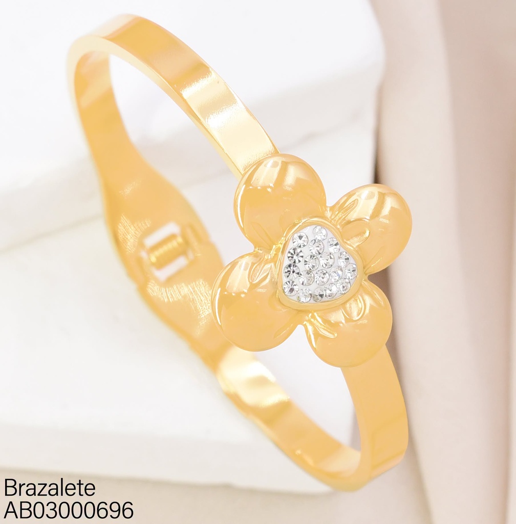 BRAZALETE FLOR 4 PETALOS CENTRO ZIRCONIAS