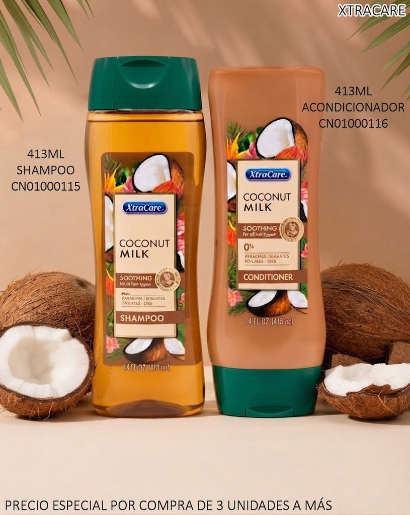 SHAMPOO XTRACARE COCONUT MILK 413ML