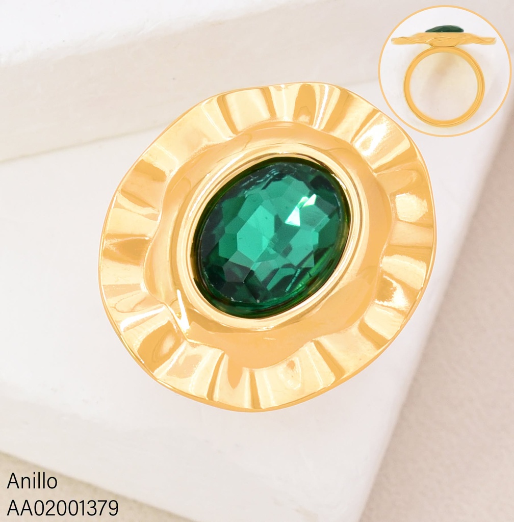 ANILLO OV PIEDRA VERDE ACUA