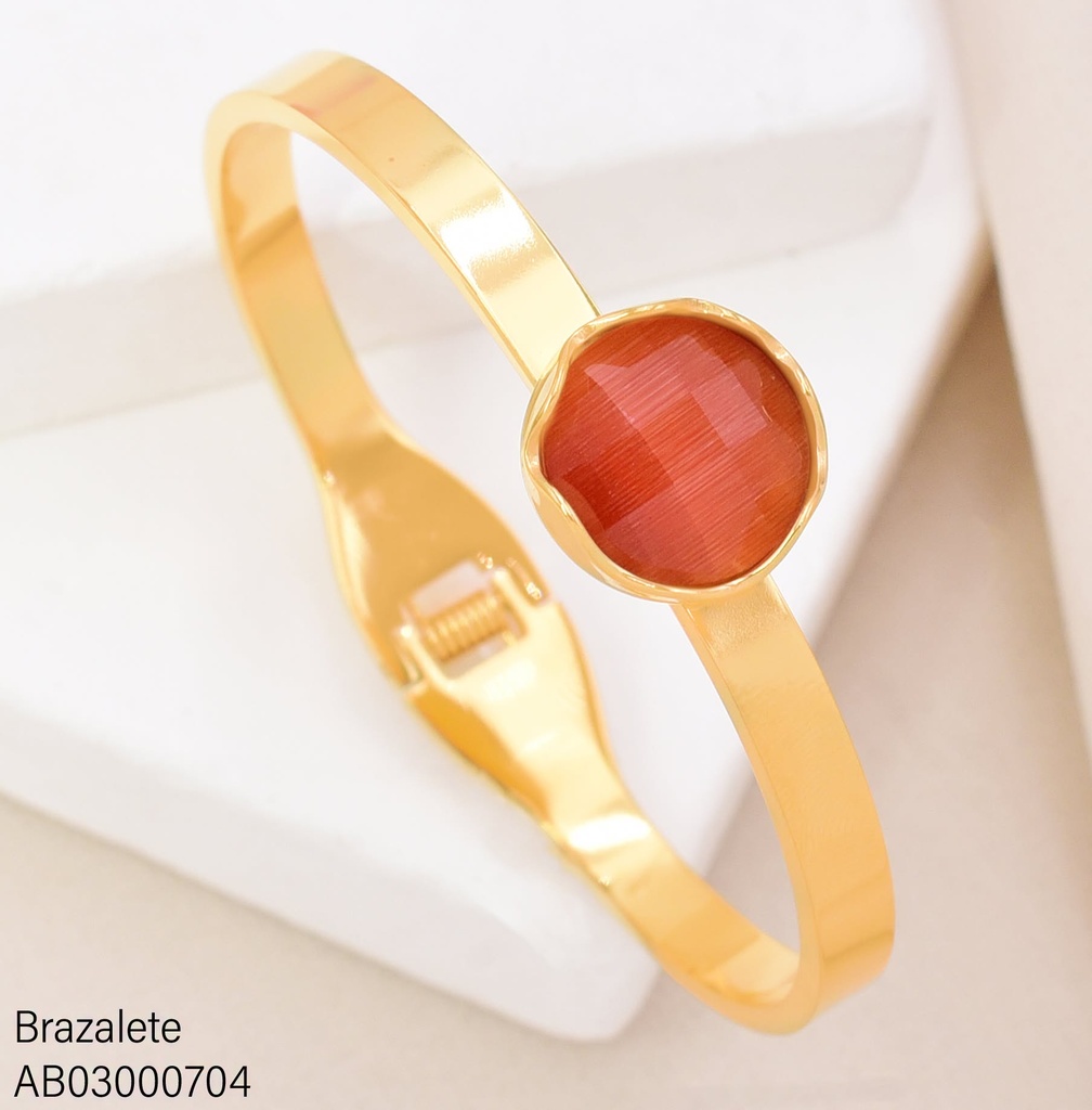 BRAZALETE PIEDRA RD NARANJA ROJIZO