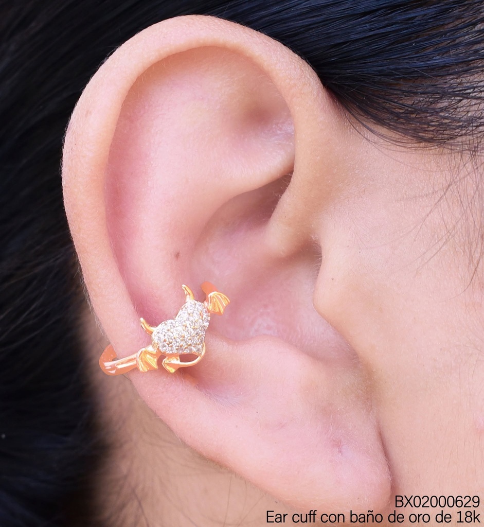 EAR CUFF CORAZON DEVIL  ZIRCONIA CRISTAL (X.JL) XUPING