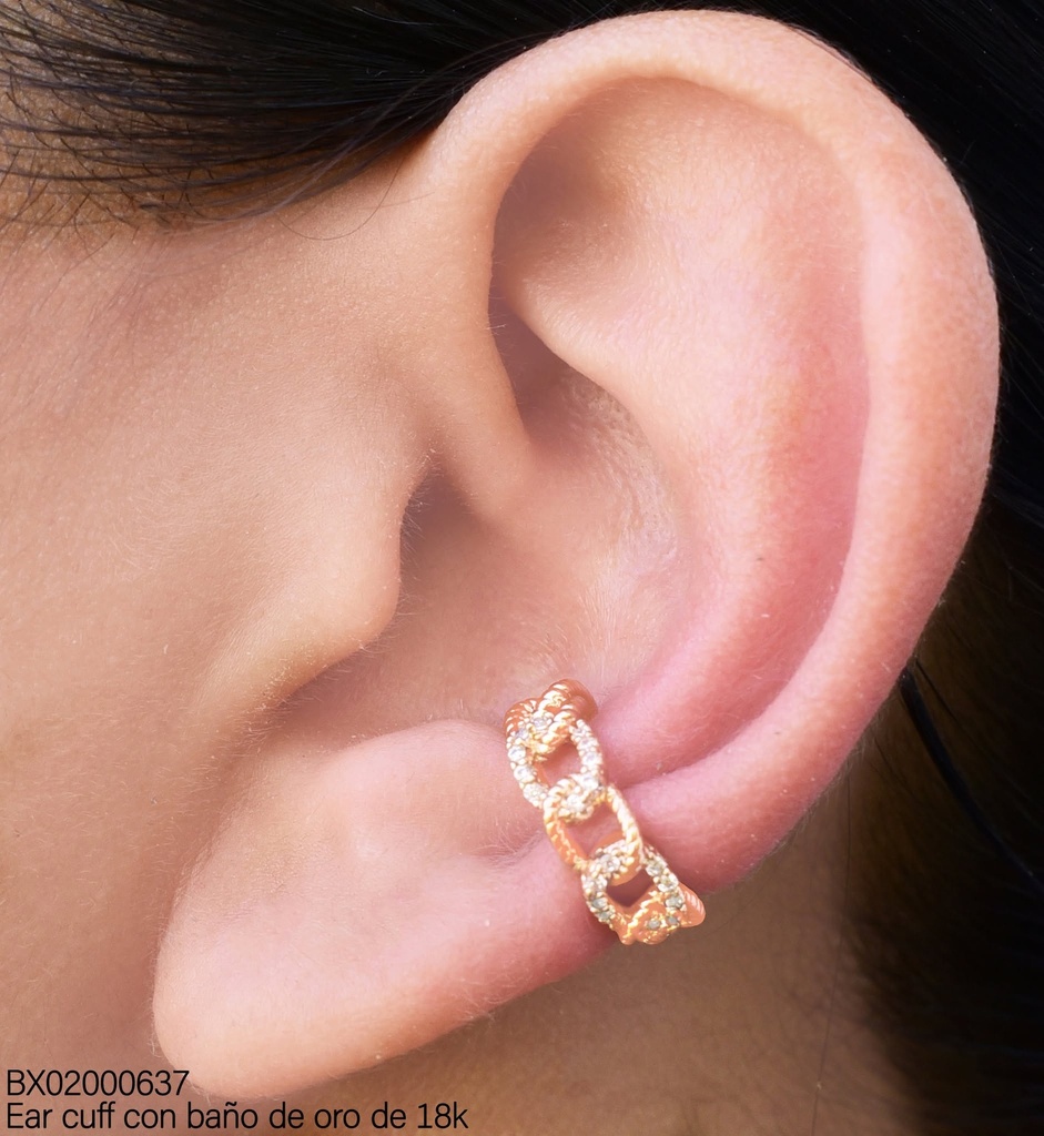 EAR CUFF CIRCULOS ENTRELAZADO ZIRCONIA CRISTAL (X.JL) XUPING