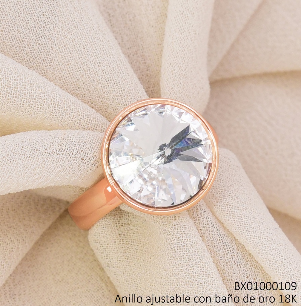 ANILLO BAÑO DE ORO 18K. XUPING ZIRCONIA RD.(X.JL)