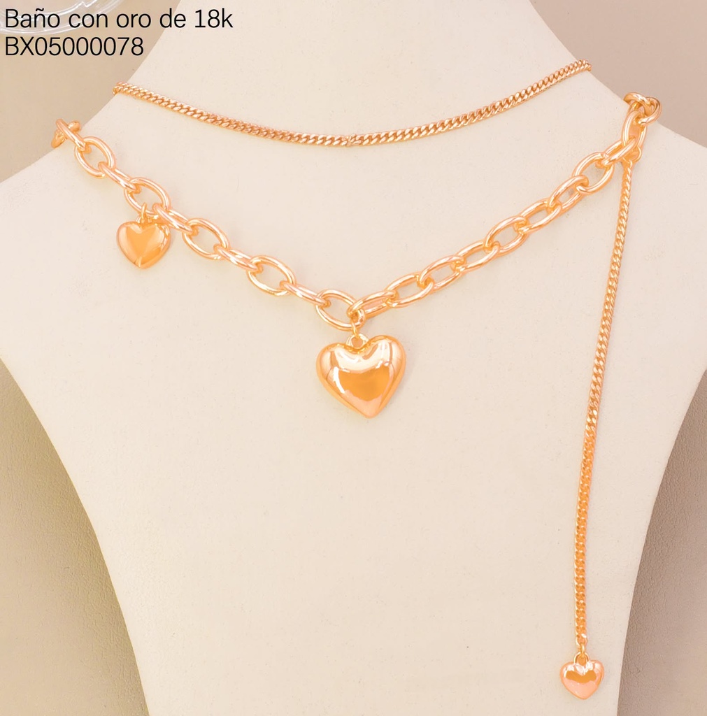 CADENA DOBLE 2 CORAZONES INFLADOS MART/ESLAB.OV.202510283 (X.JL) XUPING