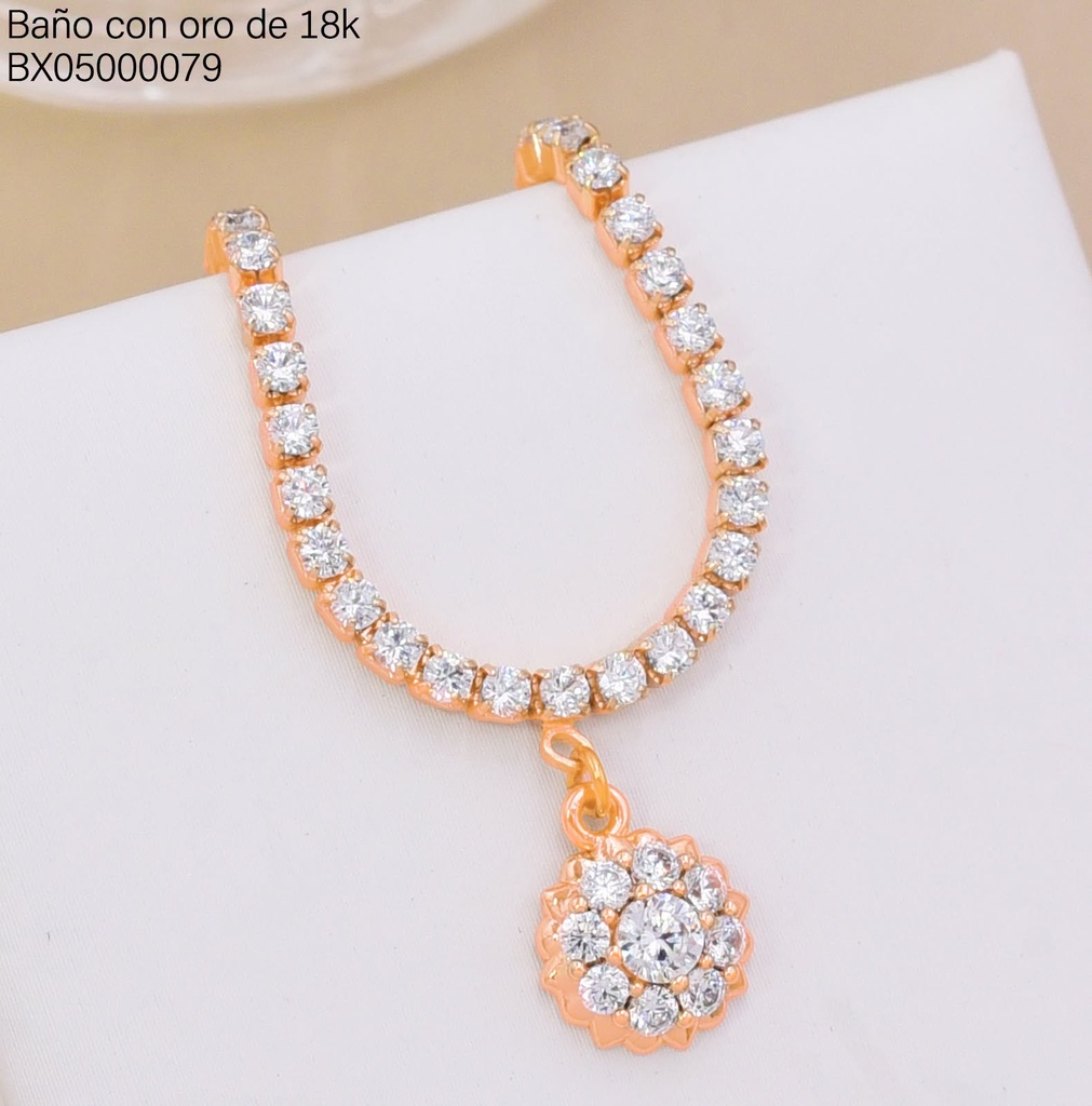 CADENA FINA DIJE RD.ZIRCONIAS 43CM+5CM (X.JL) XUPING