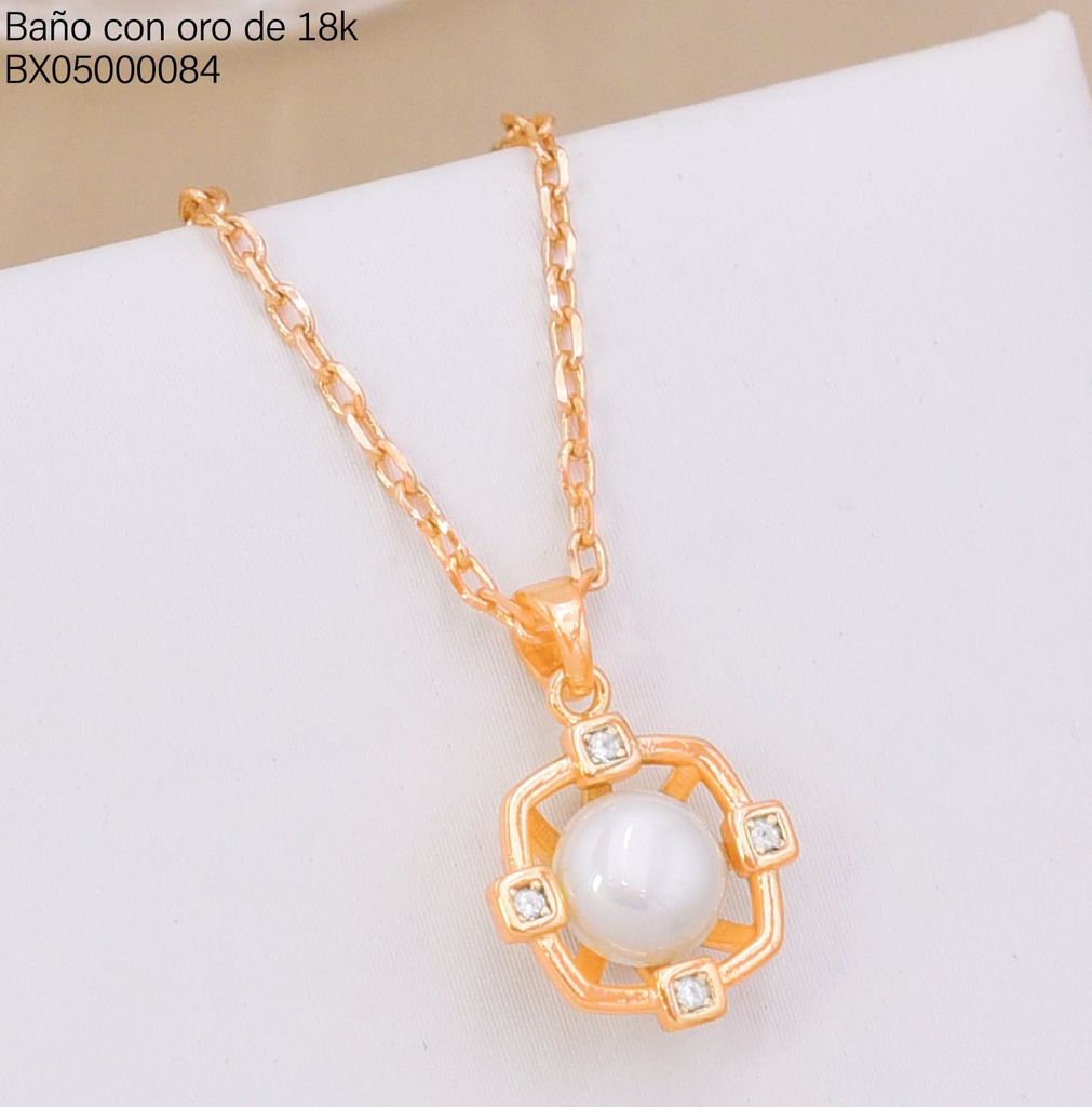 CADENA TRAD.DIJE CROQUI CUADRO C/PERLA X1309-4 (X.JL) XUPING