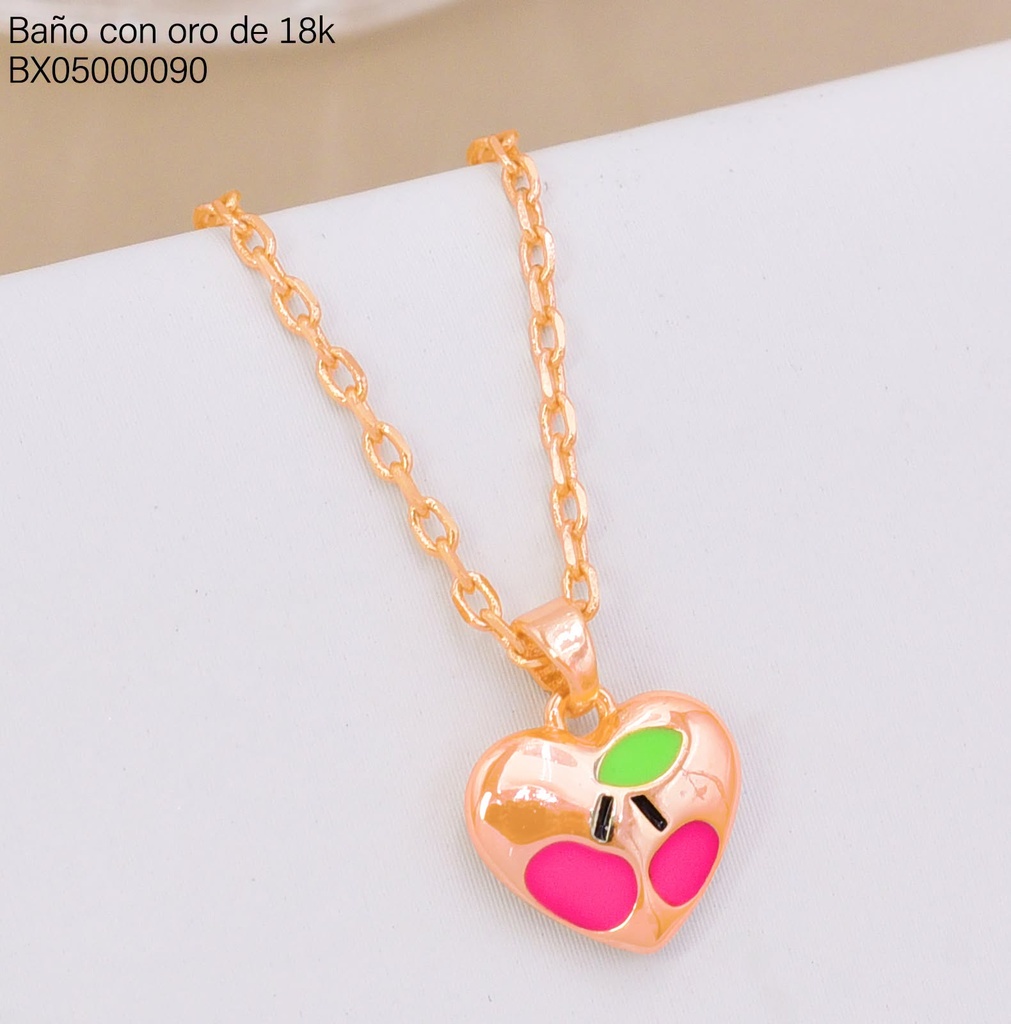 CADENA TRAD.DIJE CORAZON C/CEREZAS X137901-4 (X.JL) XUPING