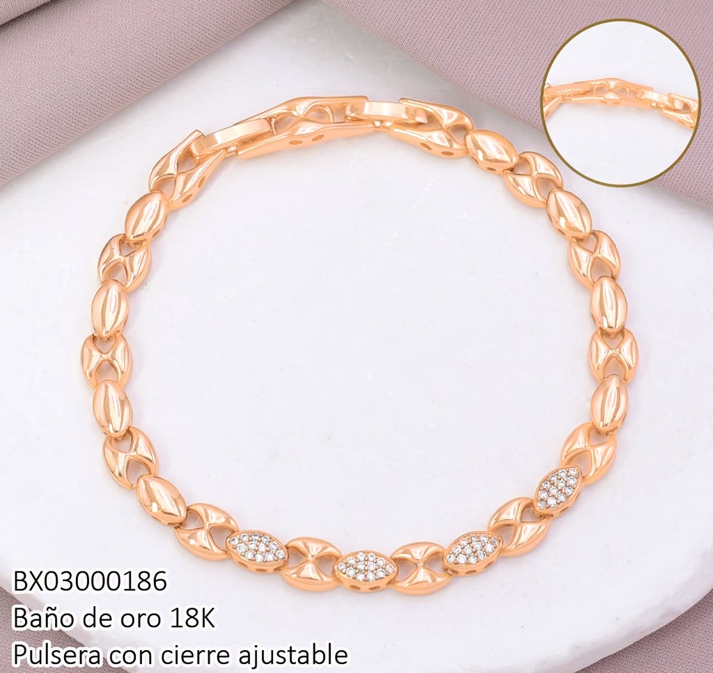 PULSERA OVALO ZIRC./ LISOS (X.JL) XUPING