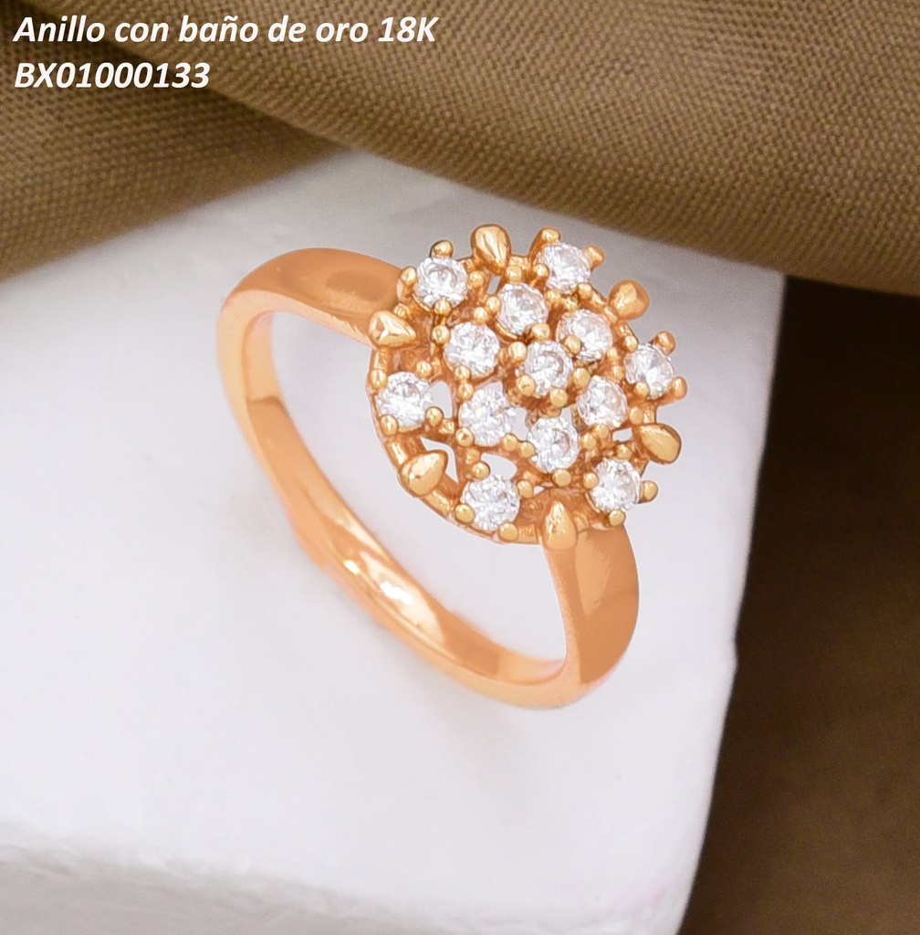 ANILLO BAÑO DE ORO 18K. XUPING  RACIMO ZIRC. (X.JL)