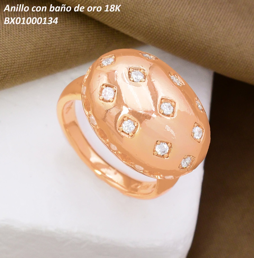 ANILLO BAÑO DE ORO 18K XUPING OV. HORIZONTAL ZIRC. (X.JL)
