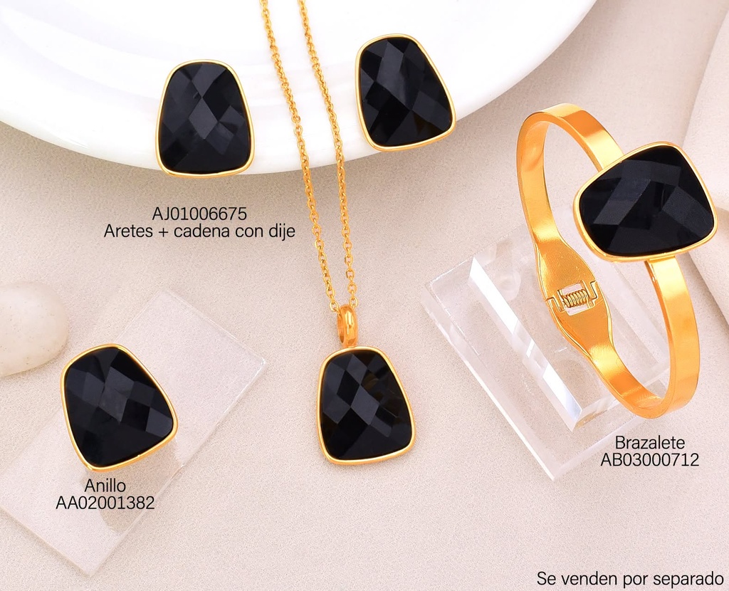 BRAZALETE RECT. IRREG. NEGRO 9384AJVB-308
