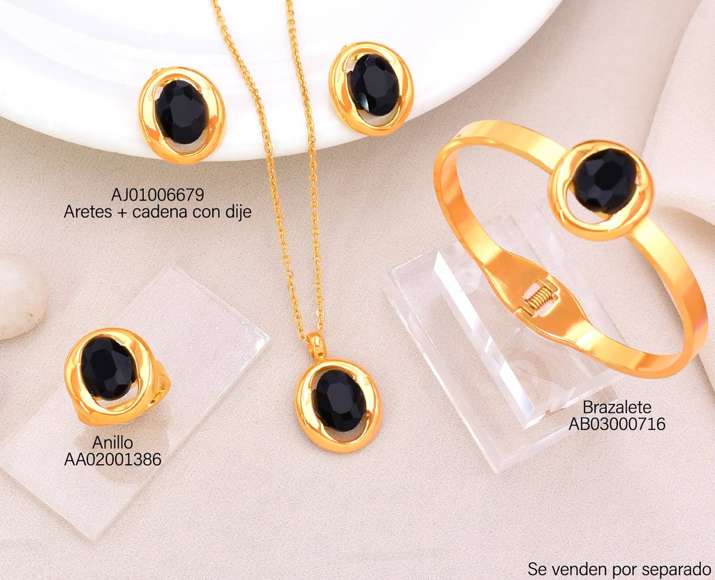 BRAZALETE OVALO NEGRO 9350AJVB-308