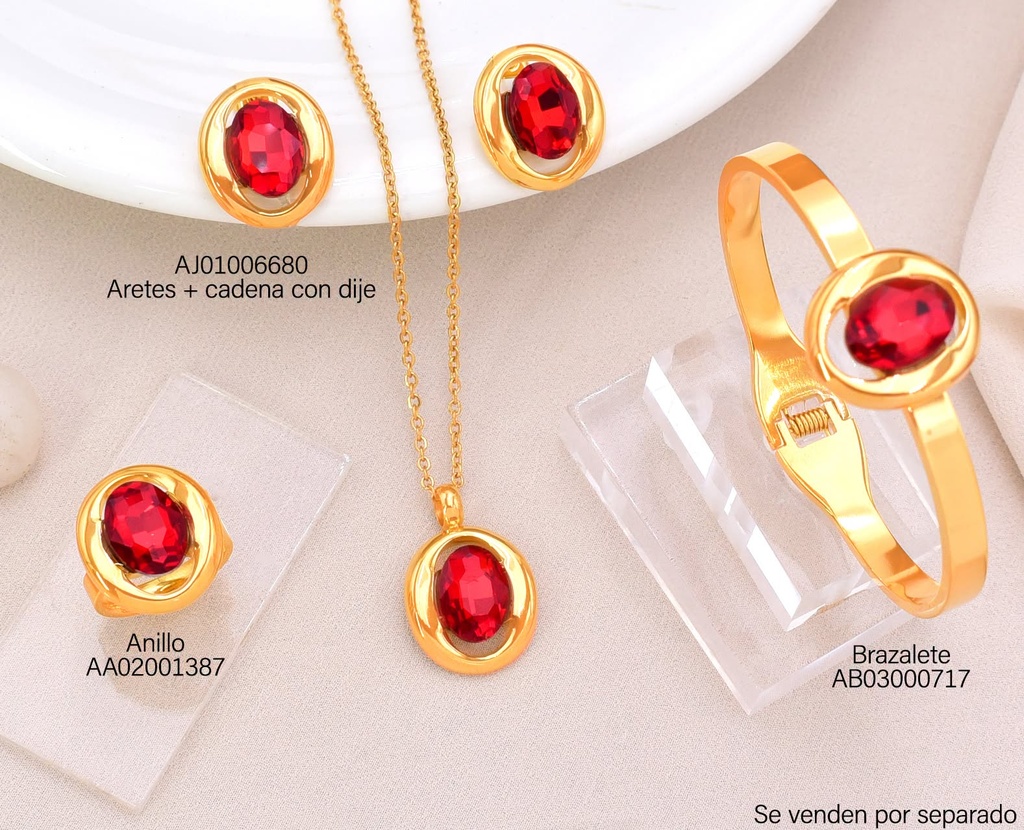 SET OVALO ROJO 9351AJVB-308