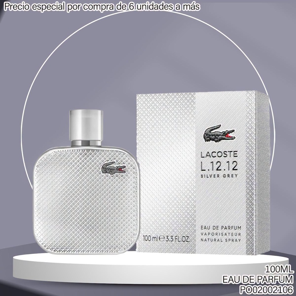 PERFUME LACOSTE L.12.12 SILVER GREY EDP 100ML