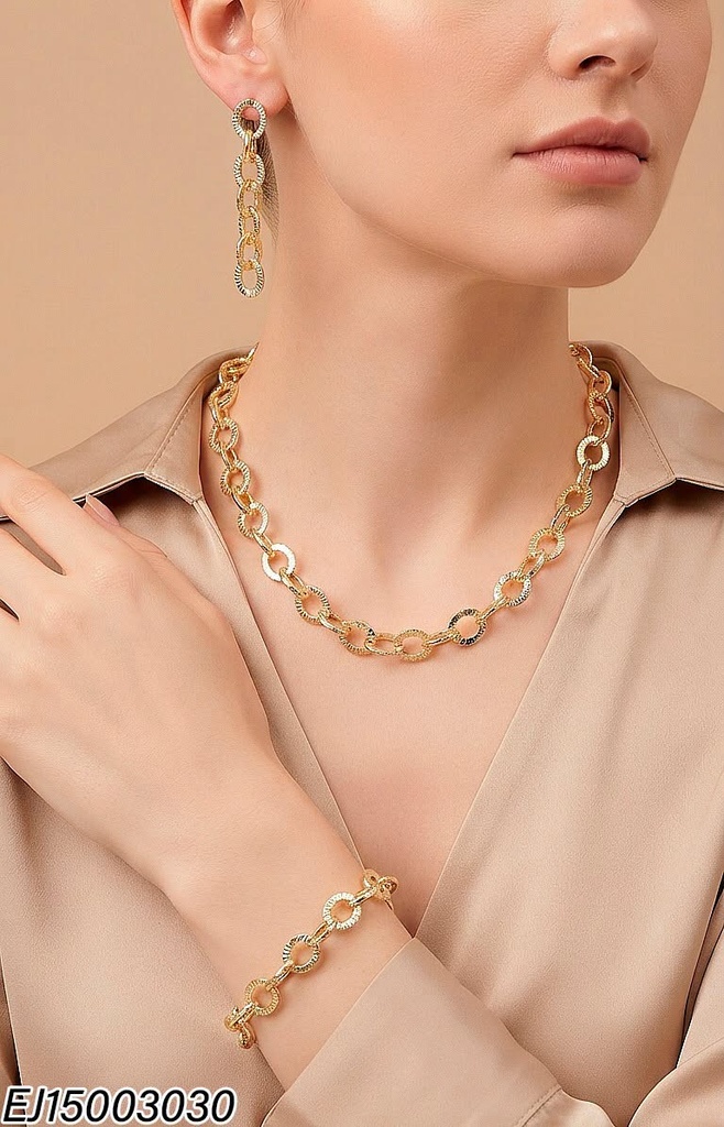 SET CROQUI CIRCULOS ENTRELAZADOS C/PULSERA K4455-552
