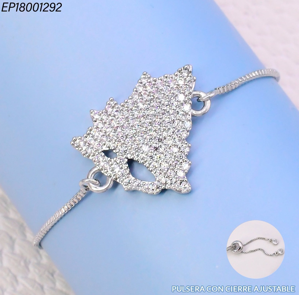 PULSERA AJUSTABLE MAPA DE NICARAGUA ZIRC. PLAT G191-841