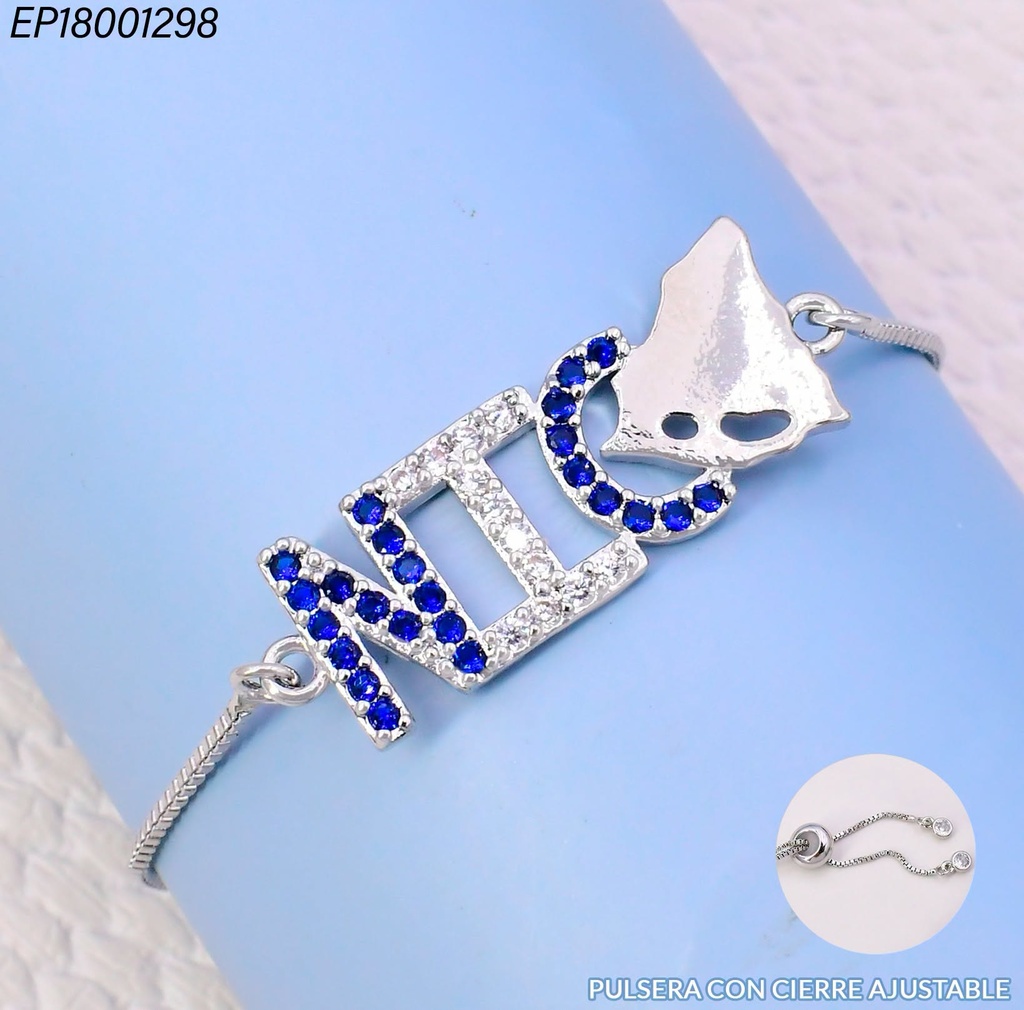 PULSERA  AJUSTABLE "NIC" MAPA PLAT N6749-841
