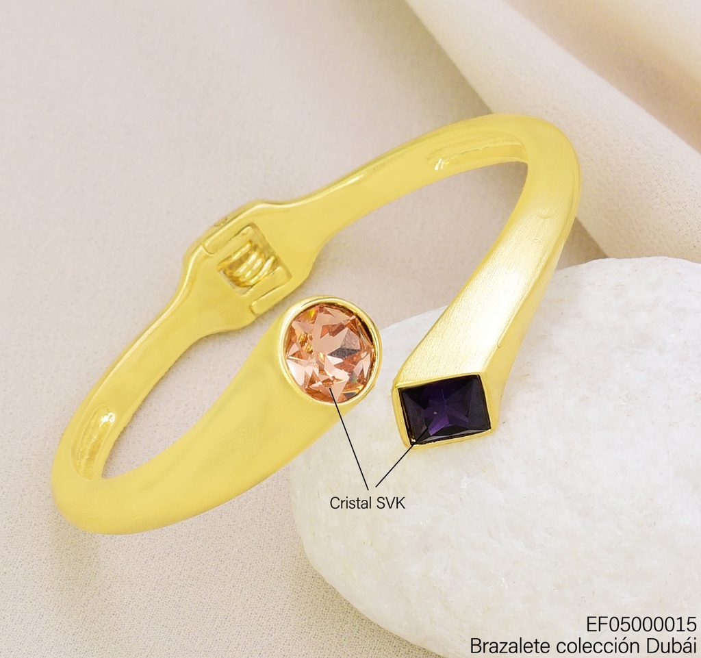BRAZALETE DUBAI EXTREMOS ZIRC.RD/ROMBO NEGRO FD26557 (DUB1)
