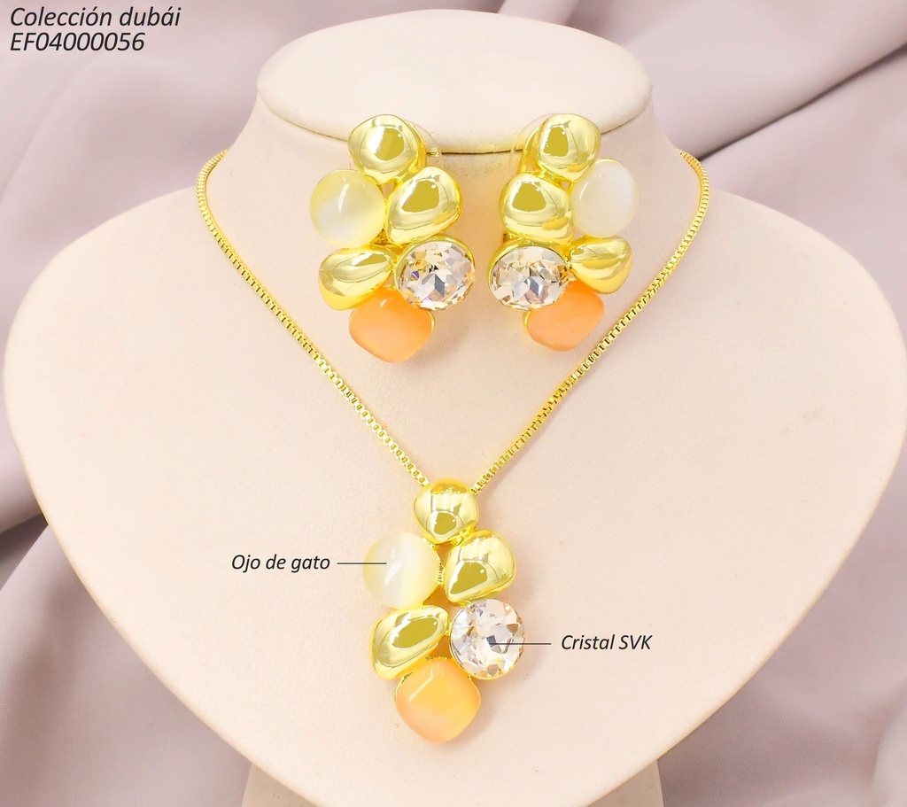 SET DUBAI RACIMO PIEDRAS VARIAS-DOR. T112120A FD26269 (DUB1)